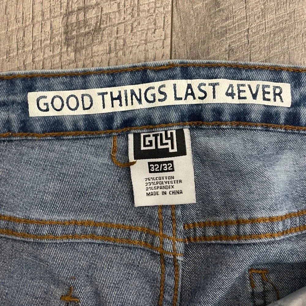 GTL4 Good Things Last 4Ever Men Distressed Slim Straight Jeans 32x32 Stretch‎